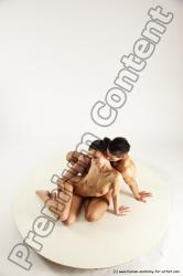 Nude Woman - Man White Muscular Short Brown Multi angles poses Realistic